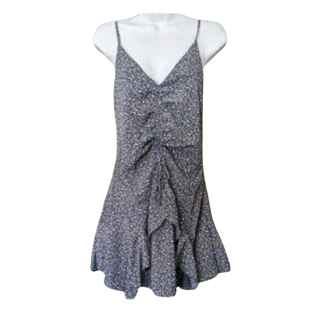 Lottie Moss Blue Flower Mini Dress | Sundress (S) handkerchief hem